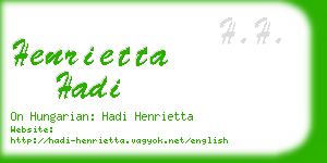 henrietta hadi business card